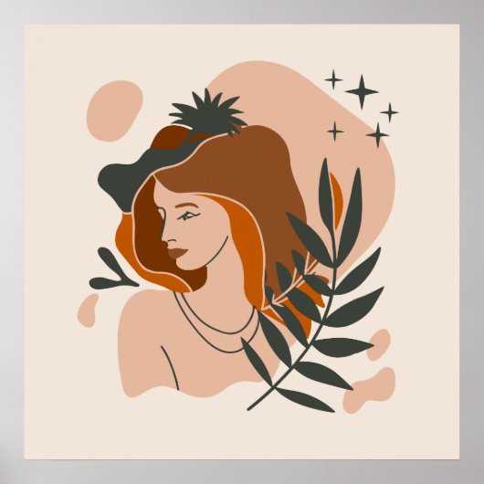 Poster Femme Boho Étoiles (Devant)
