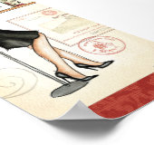 Poster Femme Boire du vin espagnol (Coin)