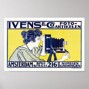 Poster Femme caméra, photographe, Van Caspel