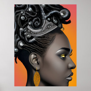 Poster Femme chrétienne noire melanin sista fille magie e