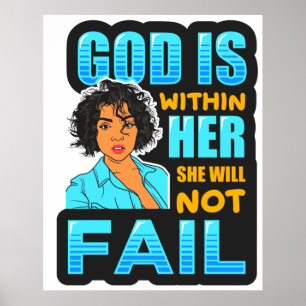 Poster Femme chrétienne noire melanin sista fille magie e