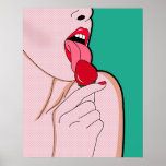 Poster Femme cool Pop Art<br><div class="desc">Cool Pop Art Woman dessin rétro par mark ashkenazi</div>