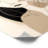 Poster Femme couleur neutre avec fleur Boho (Coin)