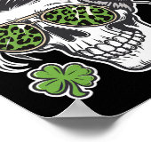 Poster Femme Crâne St. Patrick Jour Messy Bun  (Coin)