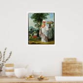 Poster Femme créole antillaise avec son serveuse noire, c (Cuisine)