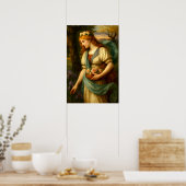 Poster Femme cueillant des fleurs (Cuisine)