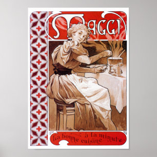 Poster Femme Cuisinant, Alphonse Mucha