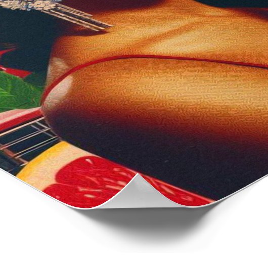 Poster Femme d'action Rétrowave (Coin)