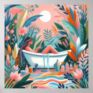 Poster Femme dans la baignoire