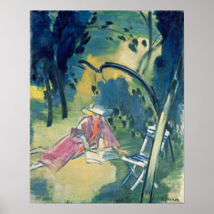 Poster Femme dans le jardin