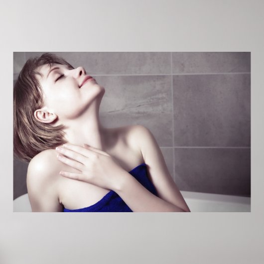Poster Femme dans les toilettes (Devant)