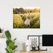Poster Femme dans un champ de blé (Bureau à domicile)