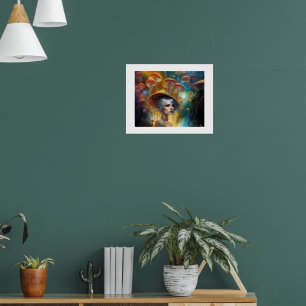 Poster Femme dans un imaginaire magique forêt de champign