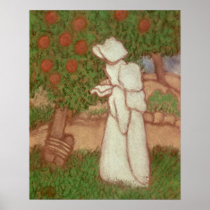 Poster Femme dans une robe blanche, 1896
