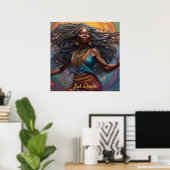 Poster Femme dansant libre Afrique (Bureau à domicile)