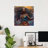 Poster Femme dansante africaine libre (Bureau à domicile)