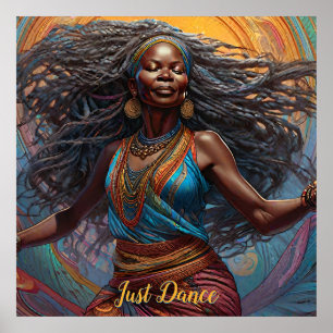 Poster Femme dansante africaine libre