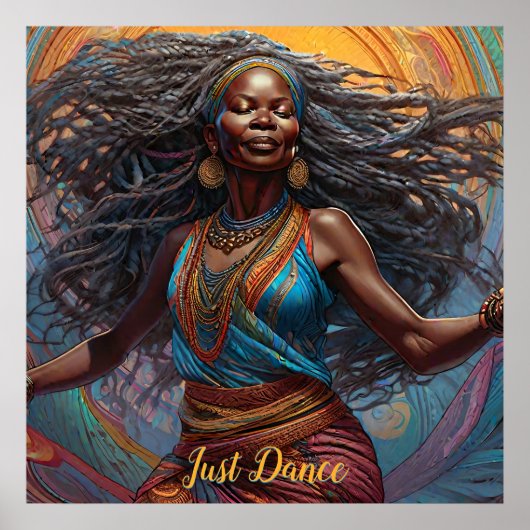 Poster Femme dansante africaine libre (Devant)