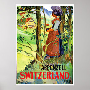 Poster Femme d'Aspzell, Suisse