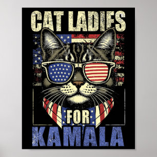 Poster Femme De Chat Sans Enfant Pour Kamala Harris 2024
