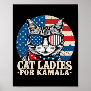Poster Femme De Chat Sans Enfant Pour Kamala Harris Votan