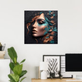 Poster Femme De Cuivre - Création D'IA (Bureau à domicile)