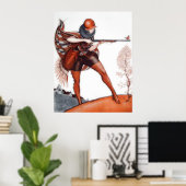 Poster Femme de Flapper en Cloche Casquette chasse aux oi (Bureau à domicile)