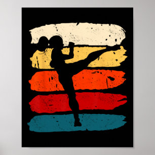 Poster Femme de kickboxing Kickboxeuse Karaté Boxe Combat