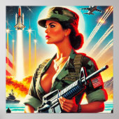 Poster Femme de l'armée vintage (Devant)