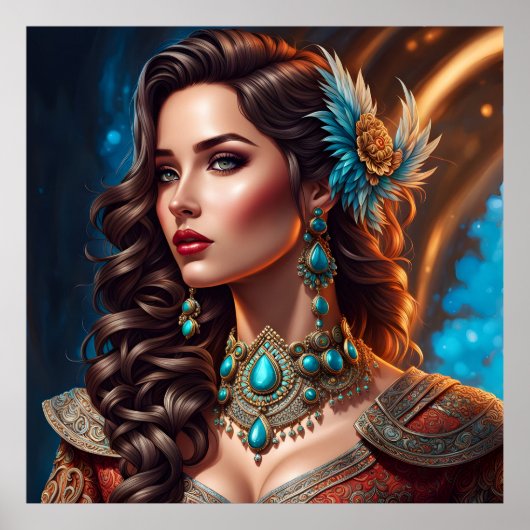 Poster Femme de mode art (Devant)