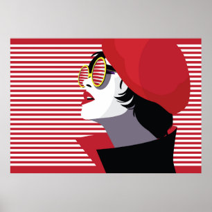 Poster Femme de mode dans le style pop art.