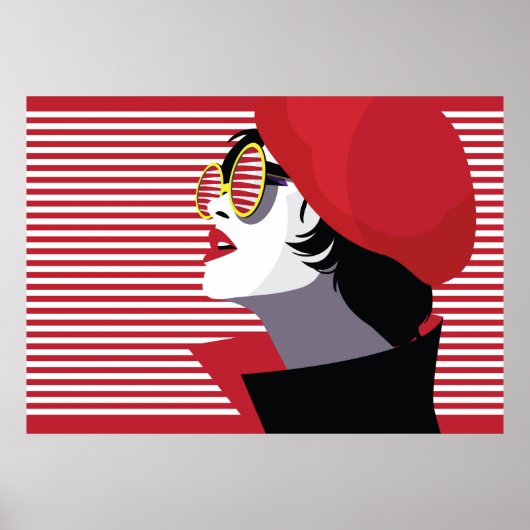 Poster Femme de mode dans le style pop art. (Devant)