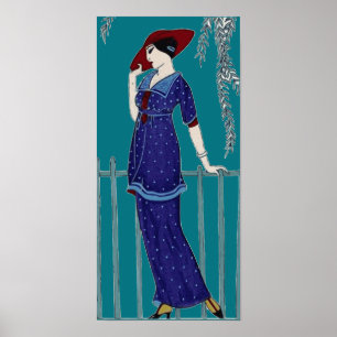 Poster Femme de mode vintage parisienne des années 1920