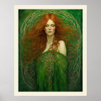 Femme de noeud celtique de Gown vert réveillé