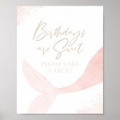 Poster Femme de sirène rose Anniversaire Prenez un symbol (Devant)