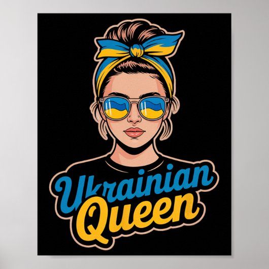 Poster Femme de style rétro ukrainien Graphisme Fierté cu (Devant)