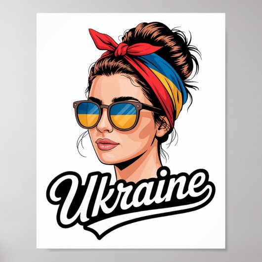 Poster Femme de style rétro ukrainien Graphisme Fierté cu (Devant)