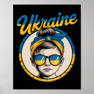 Poster Femme de style rétro ukrainien Graphisme Fierté cu