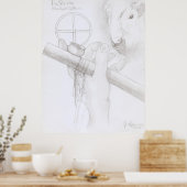 Poster Femme de veau de buffle blanc (Cuisine)