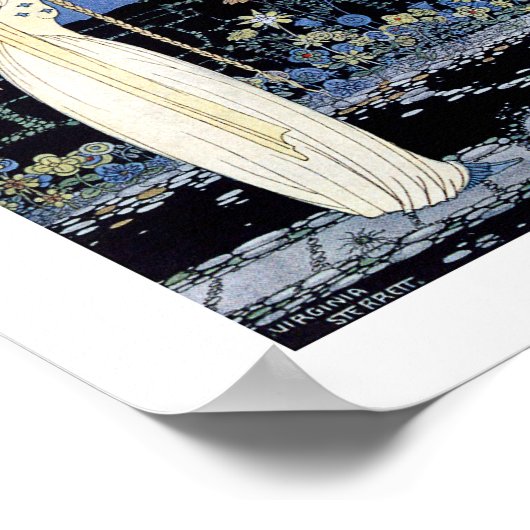 Poster Femme debout devant un arbre étrange (Coin)