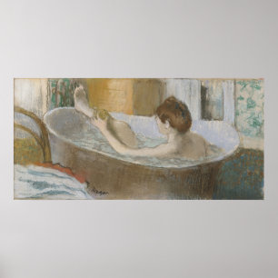 Poster Femme d'Edgar Degas à son Bath, épongeant sa