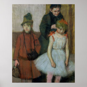 Poster Femme d'Edgar Degas avec deux petites filles