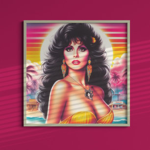 Poster Femme d'été des années 80
