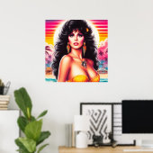 Poster Femme d'été des années 80 (Bureau à domicile)