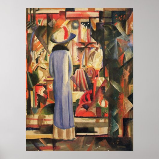 Poster Femme devant une vitrine d'August Macke (Devant)