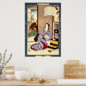 Poster Femme dévouée Chiyo Mizuno Toshikata 1902 (Cuisine)