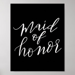 Poster Femme D'Honneur Mariée Mariage Groom Drôle Gif