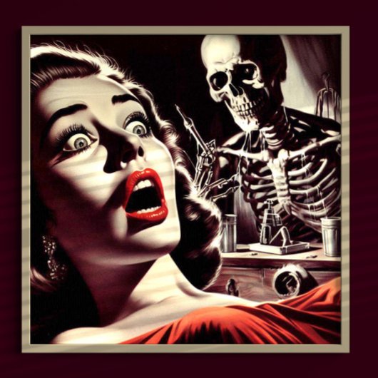 Poster Femme d'horreur pulp vintage