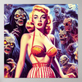 Poster Femme d'horreur vintage (Devant)