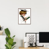 Poster Femme Diplômée Vintage (Bureau à domicile)